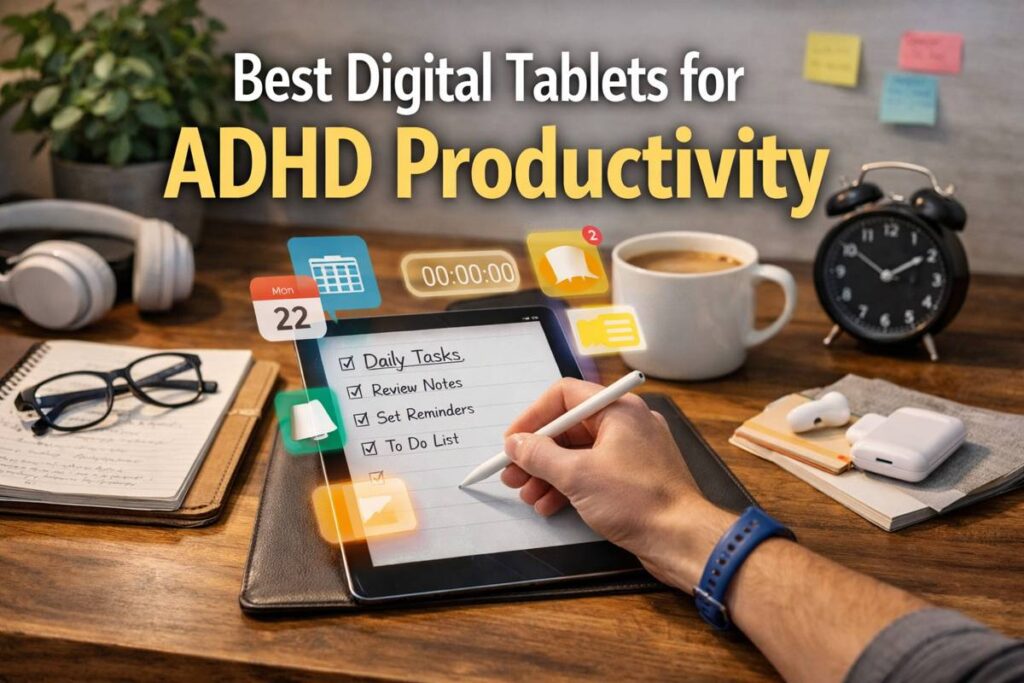 best digital tablets for ADHD productivity UK workspace setup