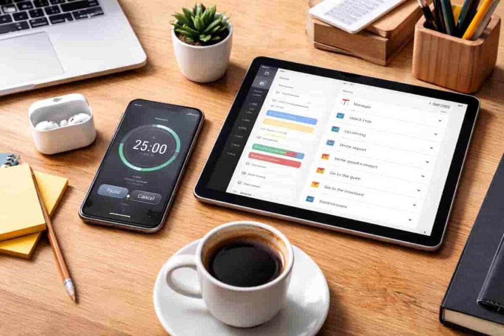 digital productivity apps for ADHD UK workspace setup