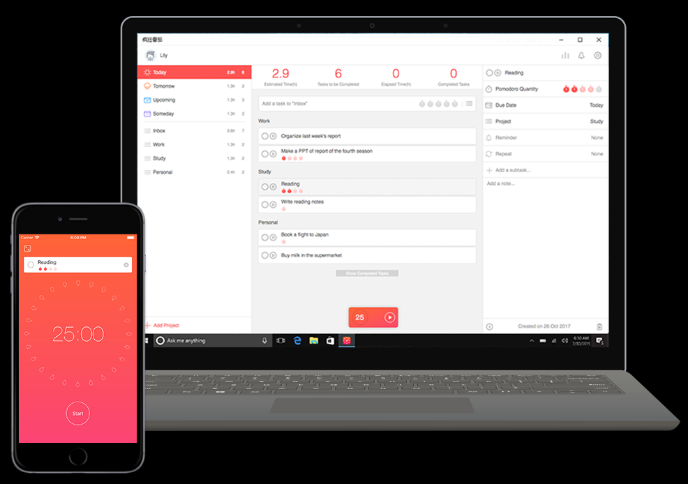 Focus To-Do Pomodoro timer for ADHD productivity