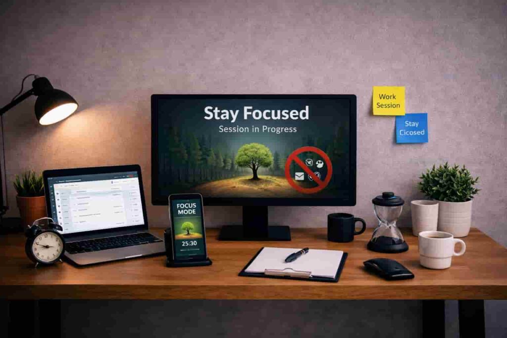 How to Build a Focus Routine Using Distraction Blocking Apps (ADHD Guide UK) workspace setup