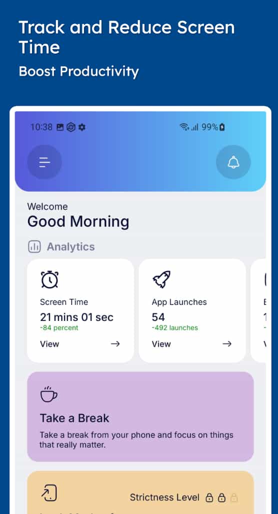 Stay Focused app blocking apps on phone