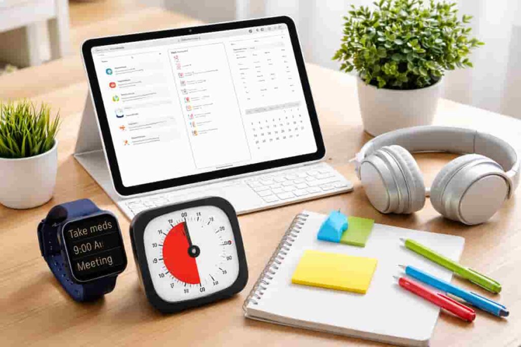 ADHD productivity tools UK setup for focus and planning