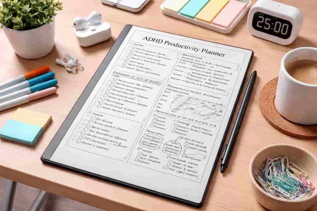 reMarkable 2 for ADHD Productivity note-taking and planning setup