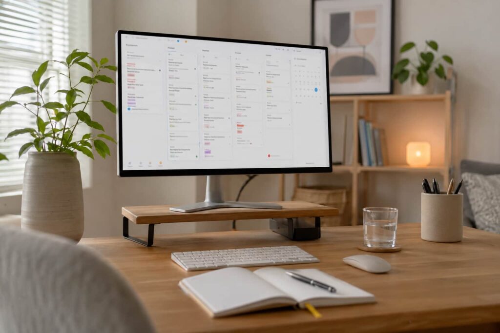 Sunsama ADHD daily planning app with calm structured workflow setup