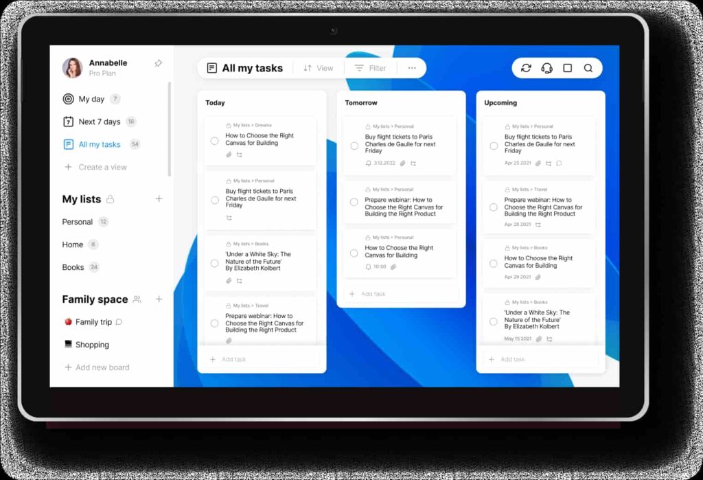 Any.do Calendar app for tasks reminders and ADHD planning
