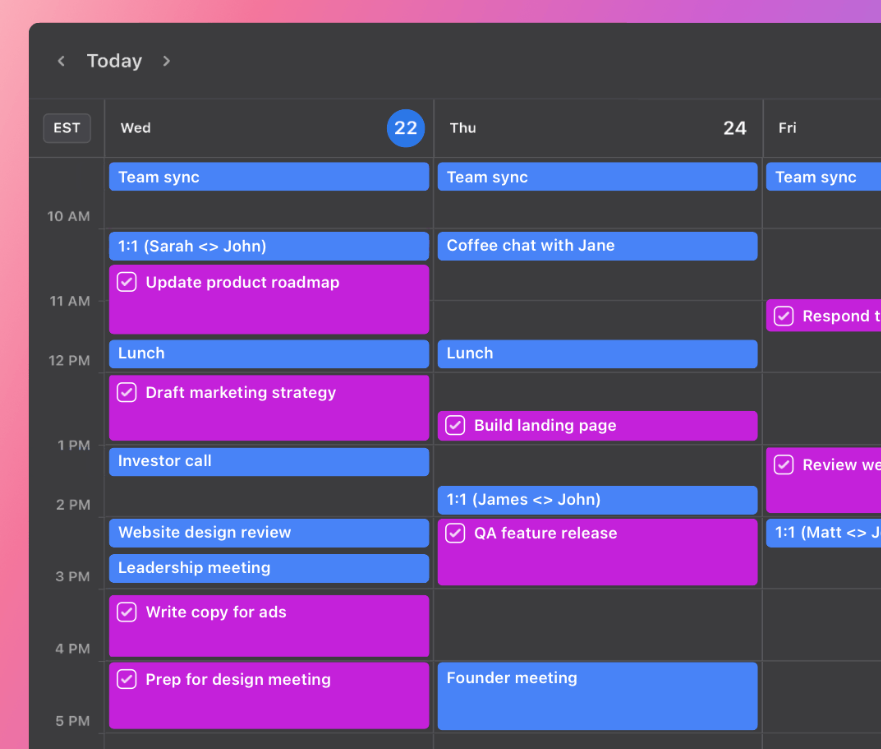 Motion Review for ADHD Time Management UK Guide showing AI calendar planning for ADHD adults