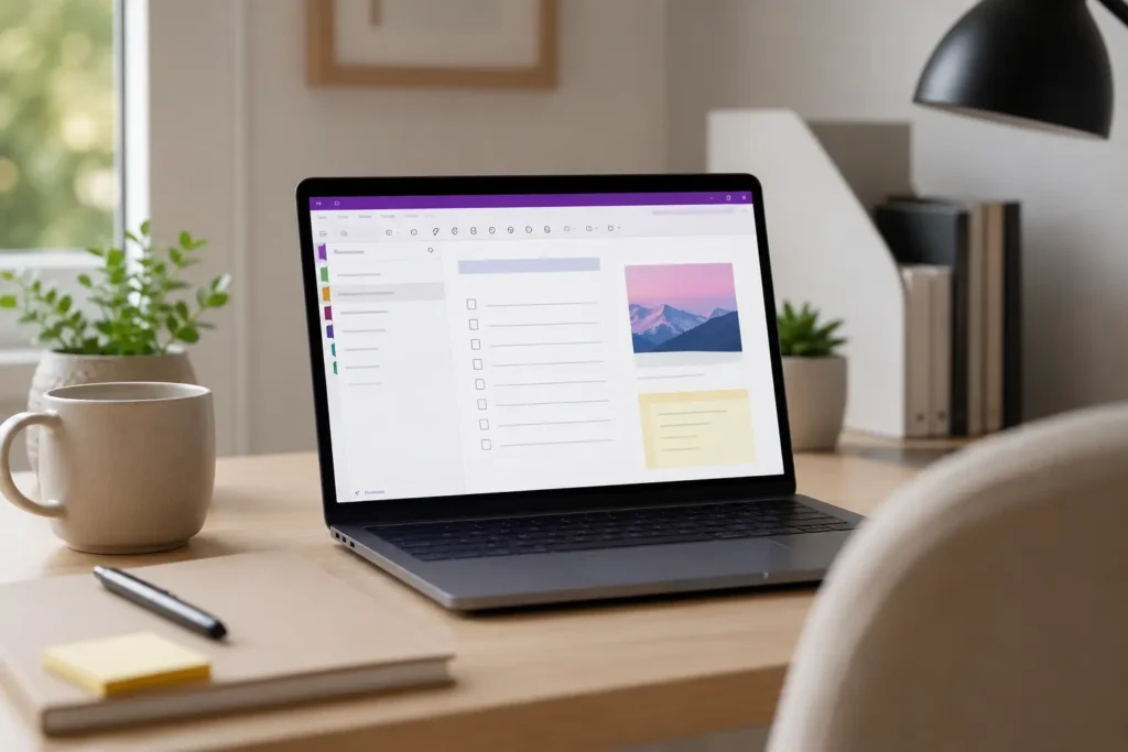 Microsoft OneNote digital notebook for ADHD productivity