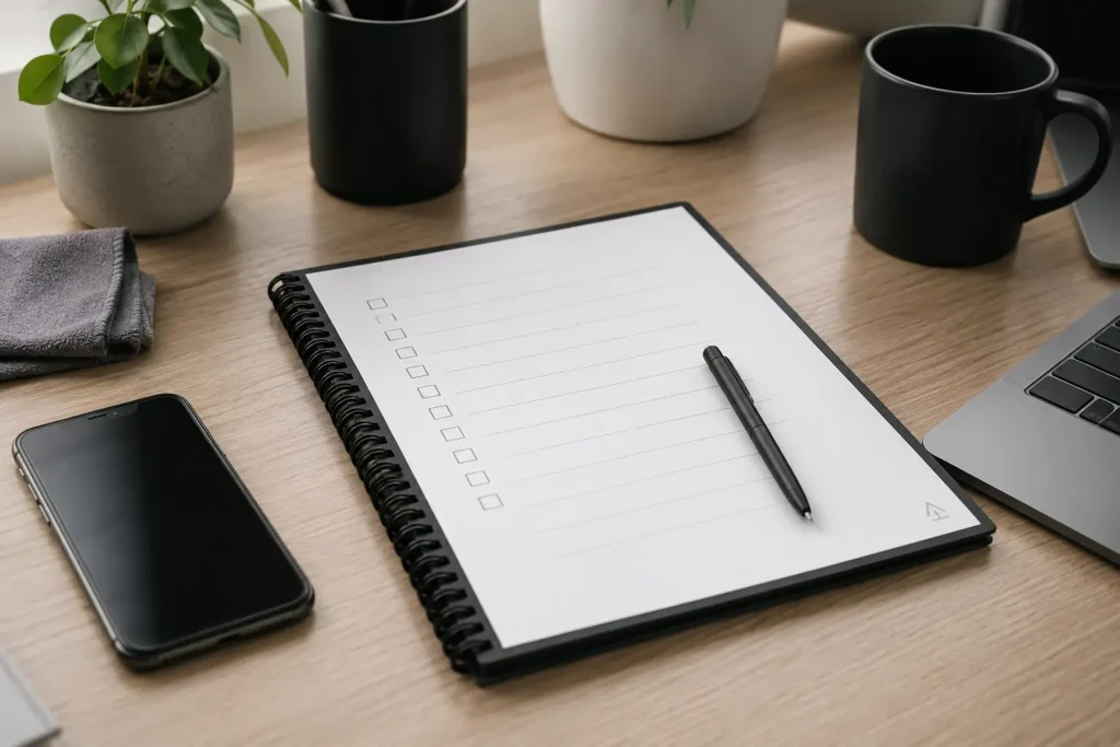 Rocketbook reusable notebook for ADHD note-taking and productivity