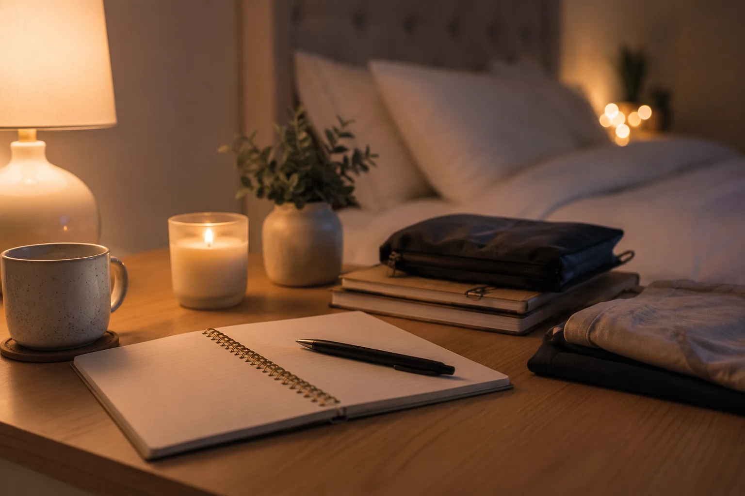 How to Build an Evening Routine That Actually Sticks using a simple checklist and prepared bedside items
