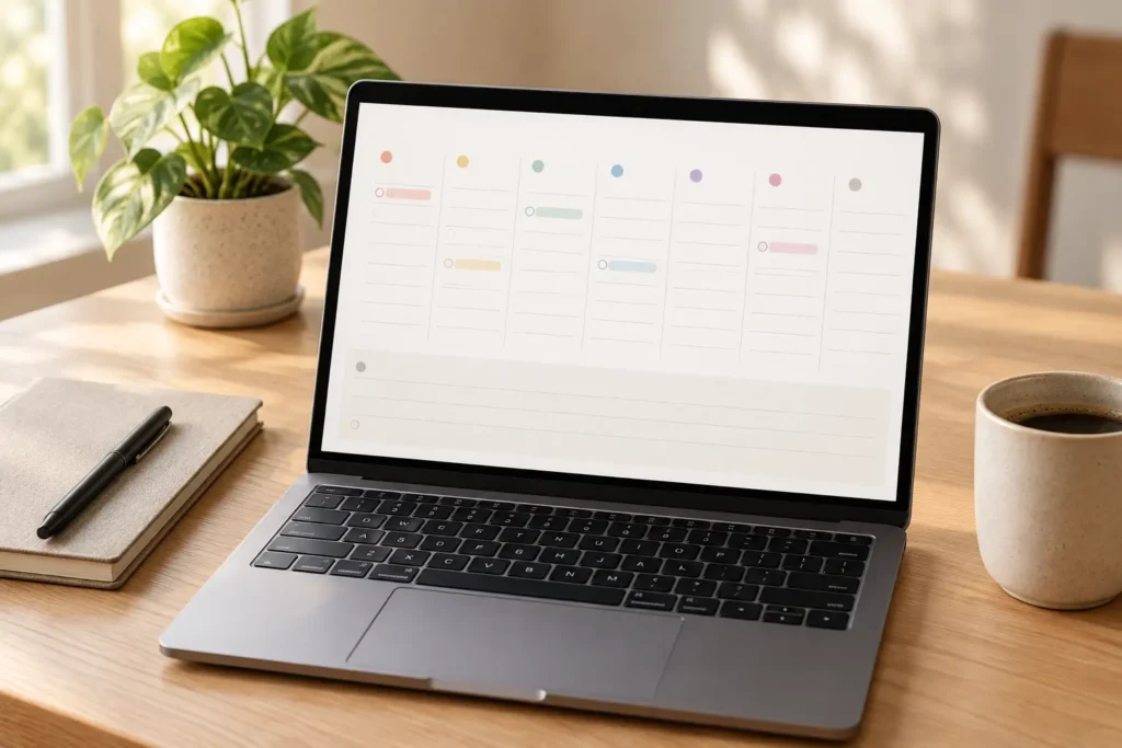 Tweek Review for ADHD Planning dashboard showing weekly planning